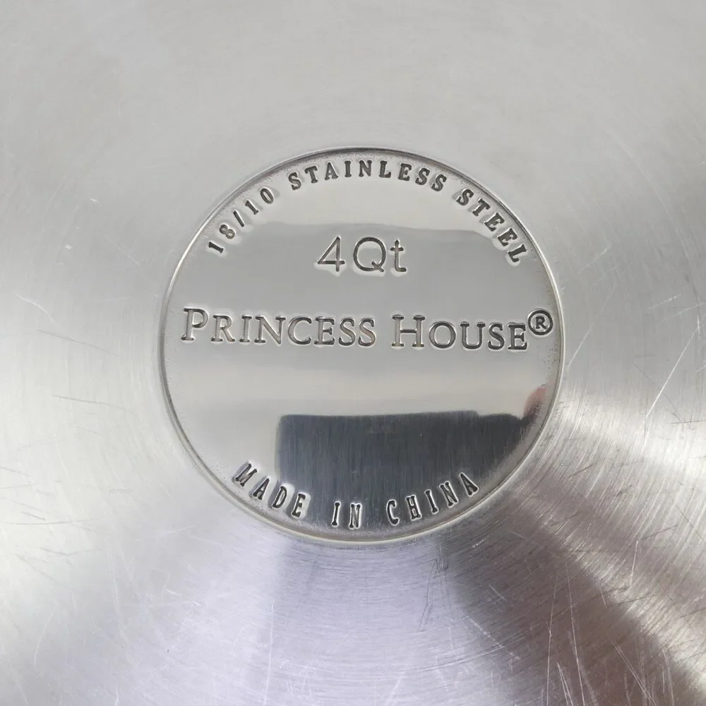 Princess House Heritage Stainless Steel 4 Qt Pan W/ Lid Excellent